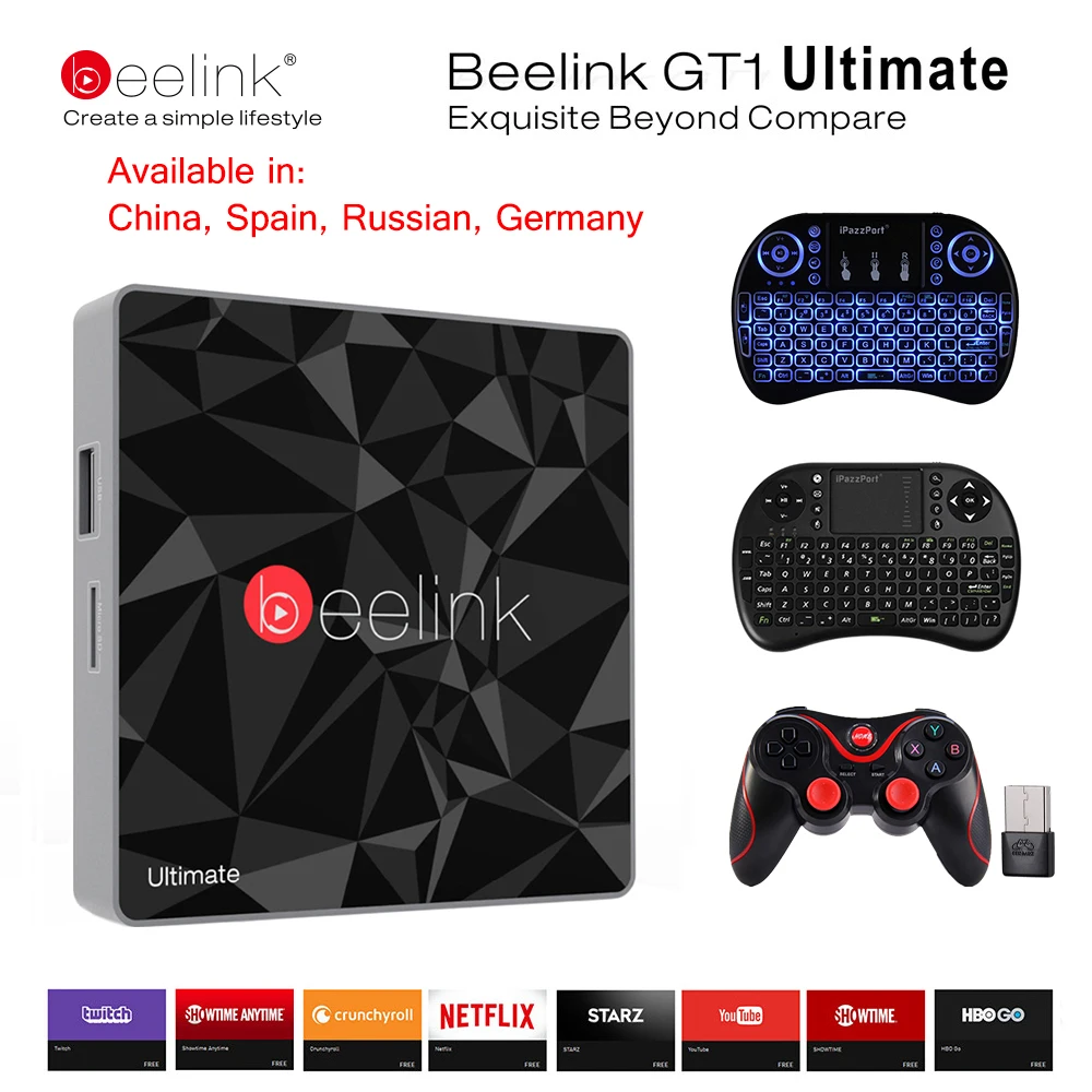 ТВ приставка Beelink GT1 3G 32G Восьмиядерный процессор Amlogic S912 Android 7 1 DDR4 2 4G + 5 8G двойной