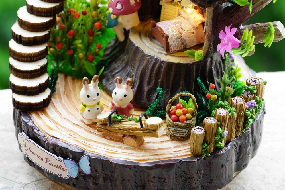 Кукольный дом Каса де boneca дит миниатюрный деревянный кукольный домик мебель poppenhuis детские игрушки подарок на день рождения сказочный лес Y005