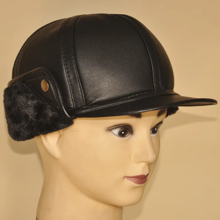 Мужская зимняя бейсболка из овечьей кожи|leather hat|leather baseball capbaseball cap men |
