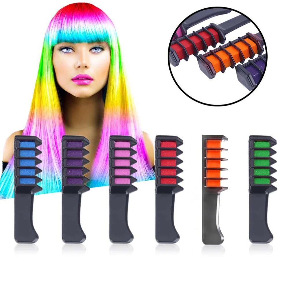 6 цветов на выбор мини мел для волос палочки расческа с расческой|dye colors|dye hair colordye |
