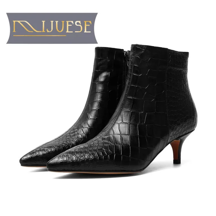 Женские ботильоны из лакированной кожи MLJUESE коричневые вечерние на молнии и