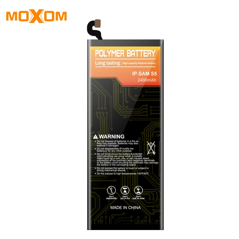 Батарея MOXOM для samsung S5 батарея для Galaxy S5 G900 G900S G900I G900F G900H 2400 мАч EB-BG900BBE литий-полимерная батарея