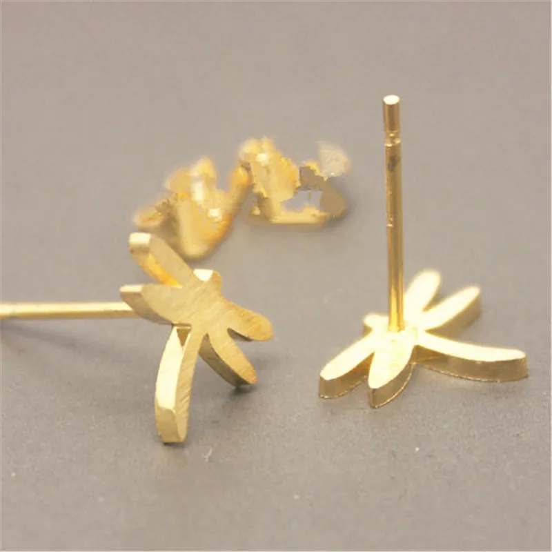 The latest elements bamboo dragonfly stud earrings Simple lovely Insects model for women | Украшения и аксессуары