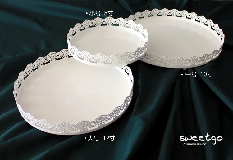 3 size White metal iron cake stand tray fruit plate pastry egg tarts Candy wedding decoration Par | Дом и сад