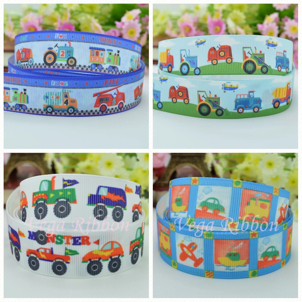 DUWES 7/8 &quot22 мм 2 5 10 20 50 ярдов автомобиль грузовик монстр напечатанный grosgrain ленты