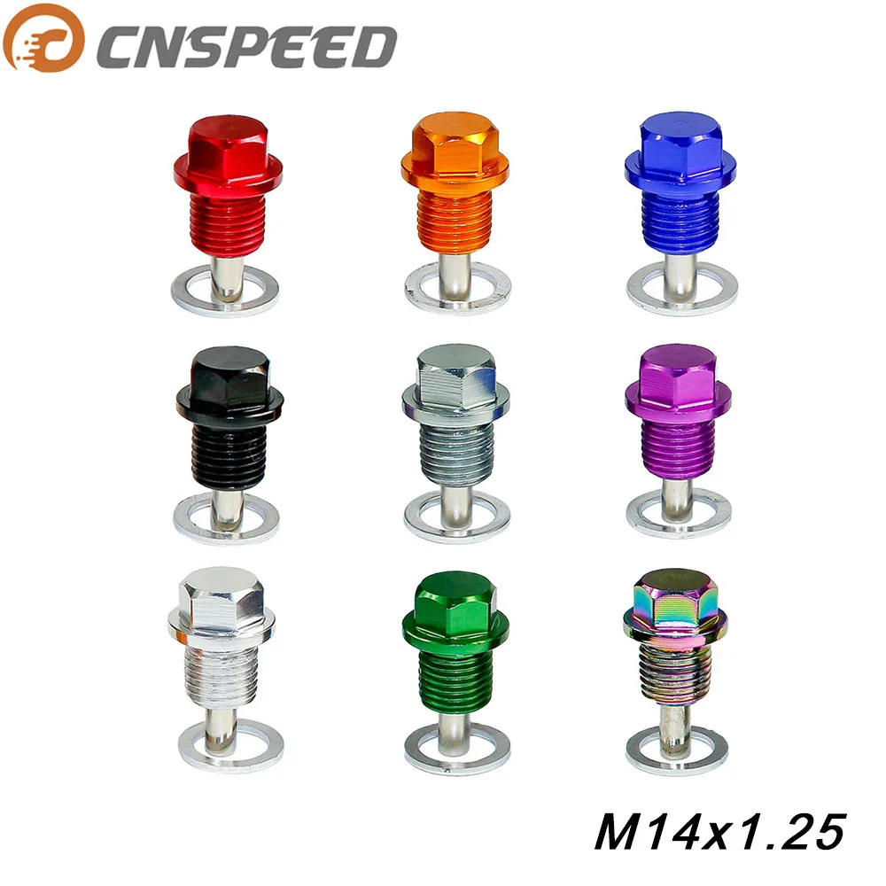 CNSPEED M14 * P1.25 Магнитная дренажная масляная пробка с алюминиевым болтом сливная для