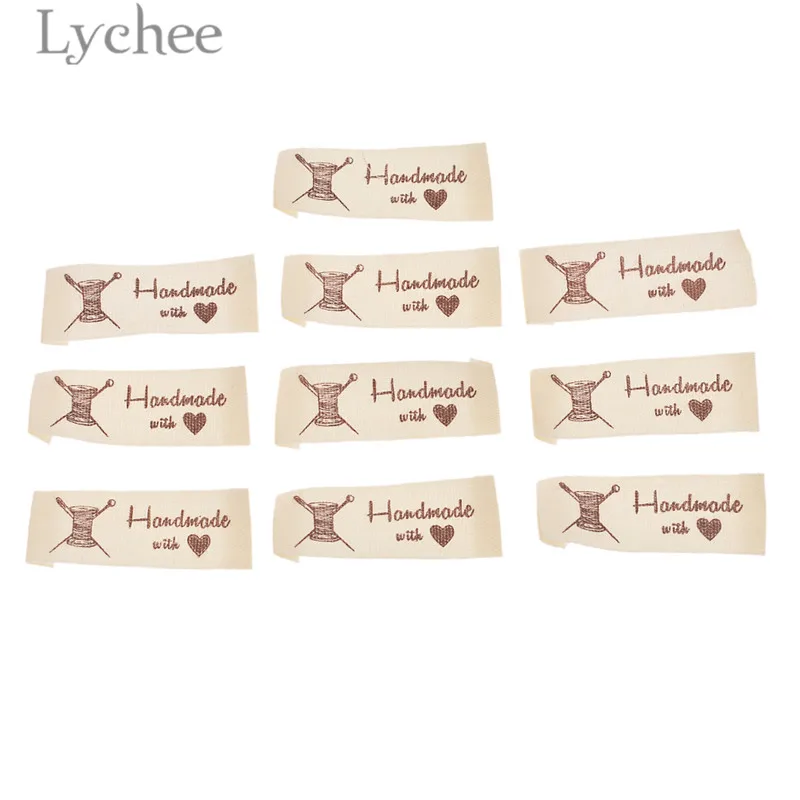 Lychee Life, 200 шт., хлопковые этикетки ручной работы с любовью, милые стирающиеся этикетки с флагом для сумок для одежды, аксессуары для шитья своими руками - Цвет: 5