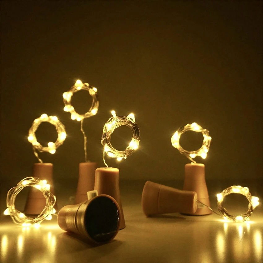 

5pcs/lot 10leds 20leds Solar Powered Glass Wine Bottle LED String Light Cork Shaped Christmas Party Decoration Light Lamp