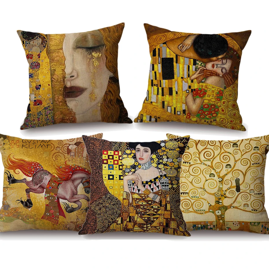 Gustav Klimt наволочки для подушки с масляным рисунком бегущая лошадь художественная