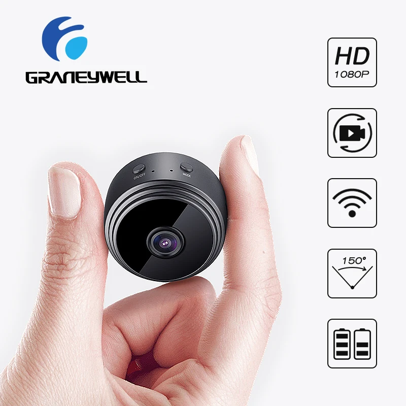 Камера видеонаблюдения Wi-Fi HD 1080 P Камера домашние Малый Cam безопасности Камера встроенный Батарея Ночное видение для iPho