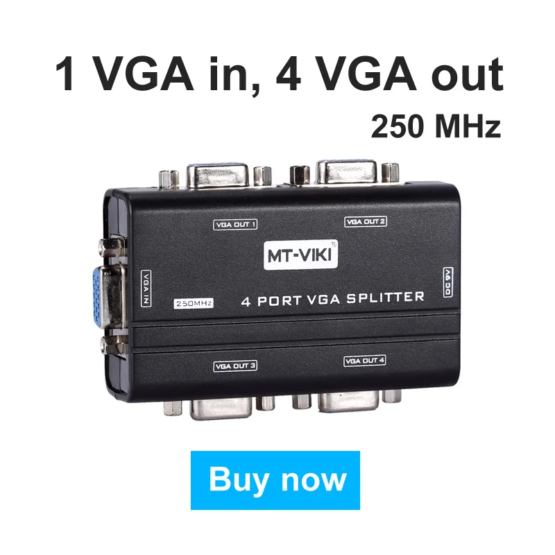 

Видеосплиттер VGA с 4 портами, 1x4, 250 МГц