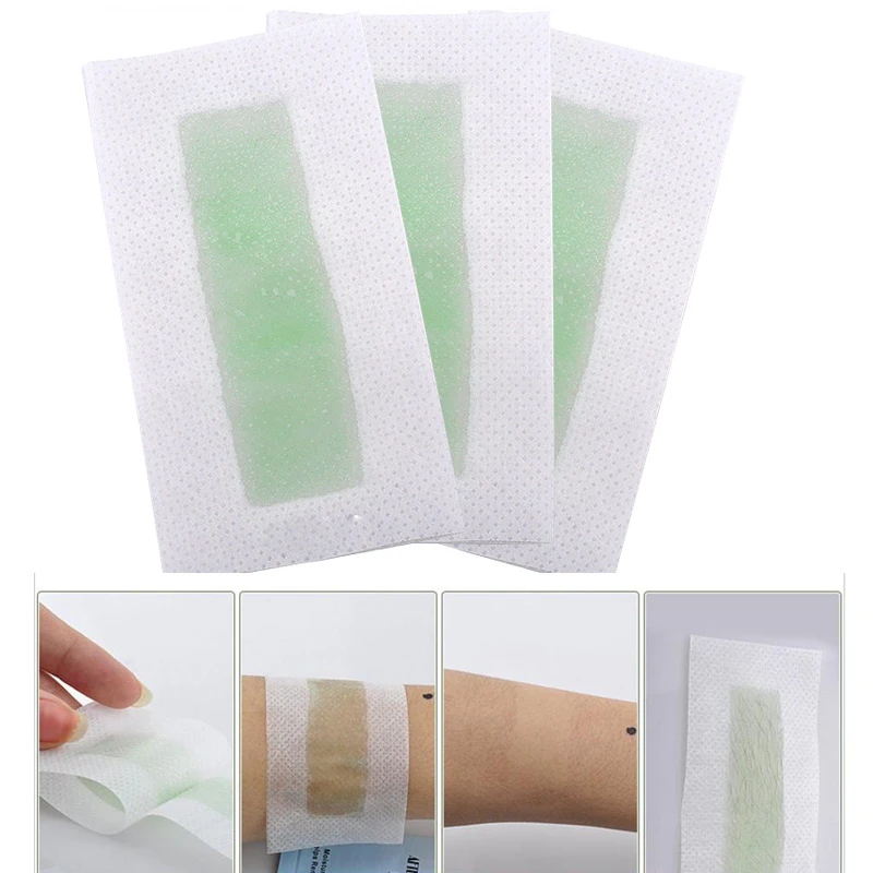 10 шт. двухсторонние полоски бумаги с холодным воском для удаления волос женский