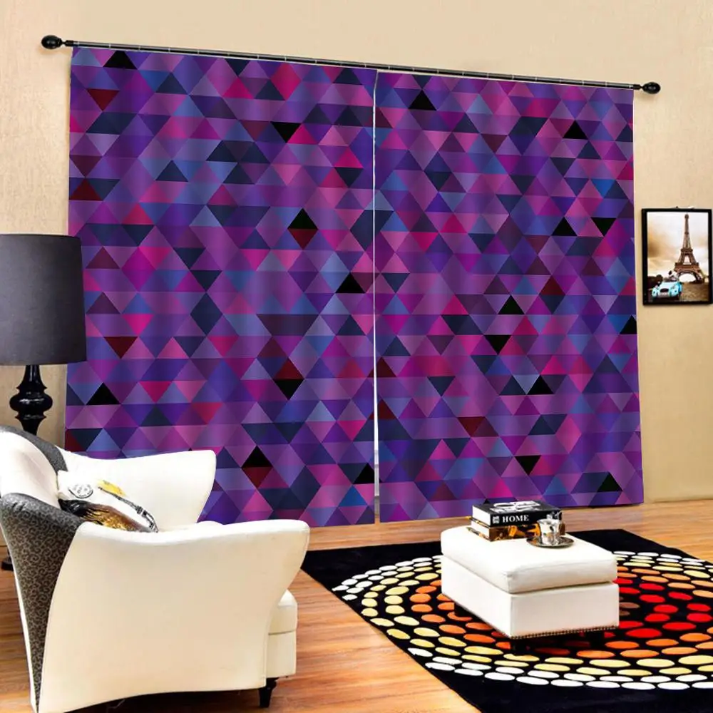 purple pattern curtains Nature Art Print Drapes Living room Bedroom Decor 2 Panels Hooks Window Curtains | Дом и сад