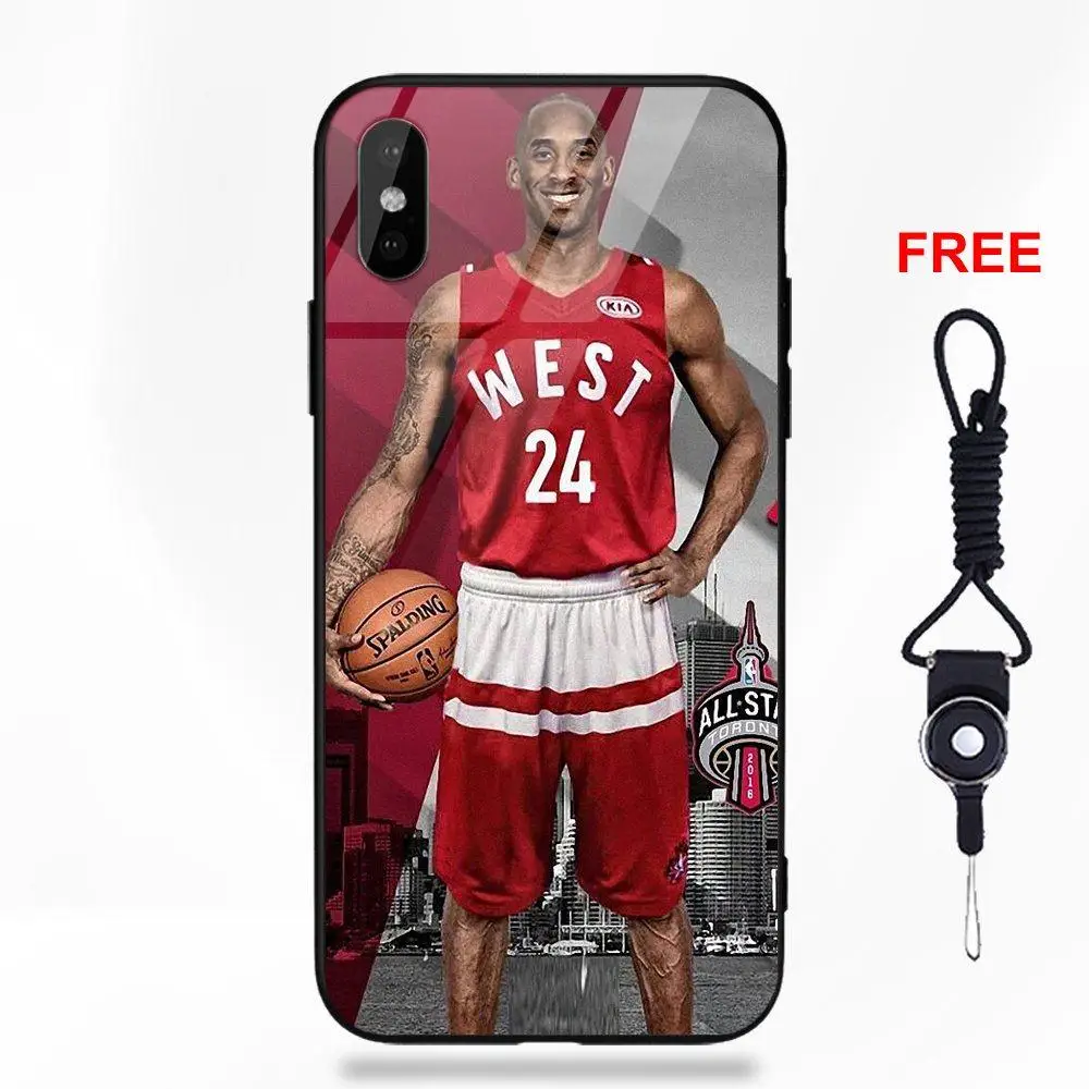 Мягкие TPU оправа закаленное стекло моды дизайн корпуса Kobe Bryant Jersey для Apple iPhone 5 5C 5S