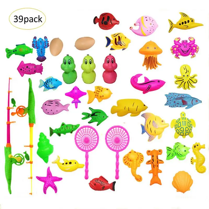 

39 Sets Of Magnetic Fishing Children Magnetic Fishing Toys Classic Toys Creative Cartoon Pattern Modeling Toys For Children