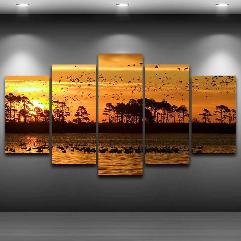Художественный принт Sunset View рисунок на холсте HD в рамке Настенная картина