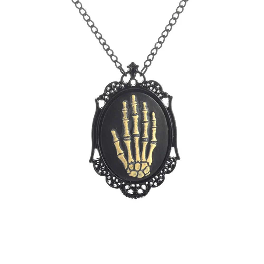 Механическая черная оправа ожерелье в виде скелета винтажное стиле стимпанк