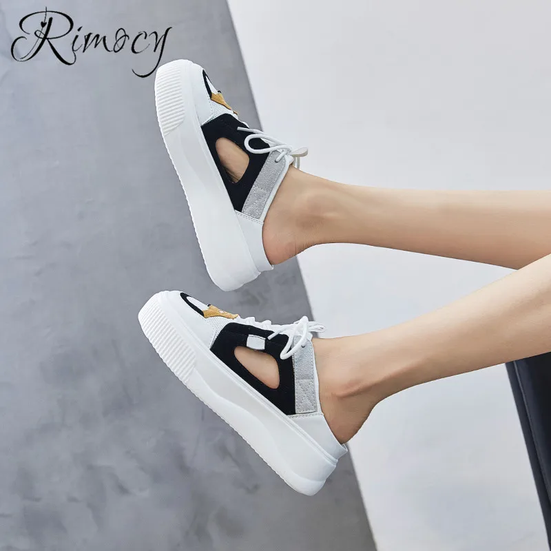 Rimocy/разноцветные туфли на плоской платформе 2019 г. летние женские дышащие