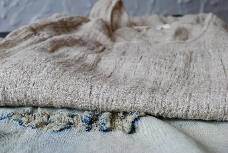 Женское льняное платье с коротким рукавом и подолом круглым вырезом|linen dress|shift