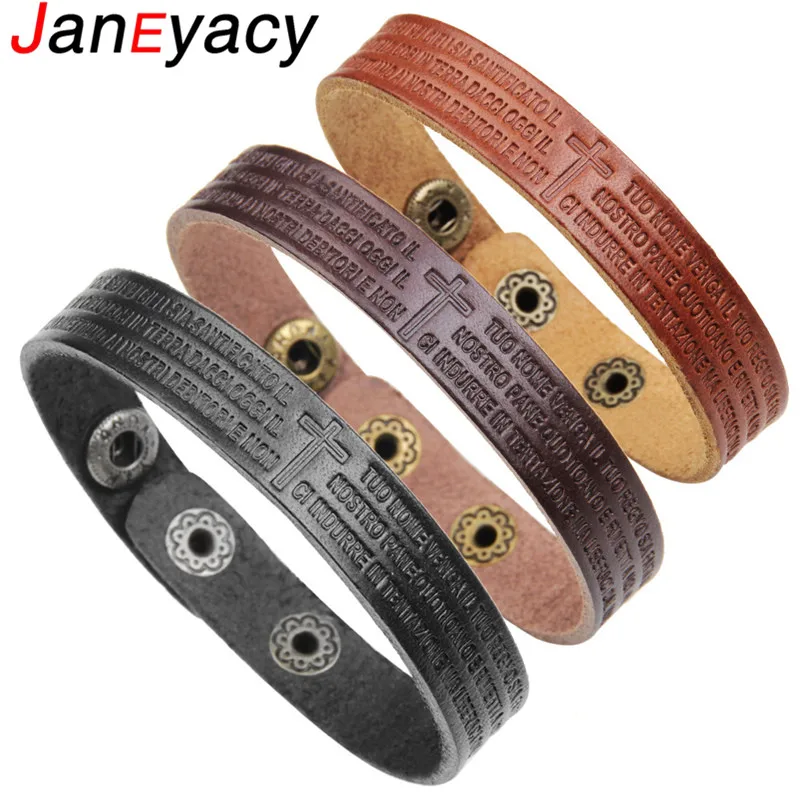 

Janeyacy 2018 New Fashion Leather Bracelet Men's Pulsera Vintage Women Bracelet Brand Bracelet Pulseira Masculina Hot