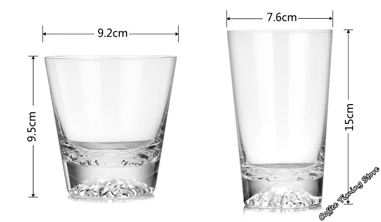 Mount Fuji Japan Competitive Crystal Glass Transparent Snow Mountain Originality Thick Soles Foreign Wine Brandy Liquor Cup Mug