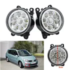 2 шт. светодиодный передние противотуманные фары стайлинга автомобилей круглый бампер Галогенные Противотуманные лампы для Renault Scenic 2 2003 2004 2005 2006-2015