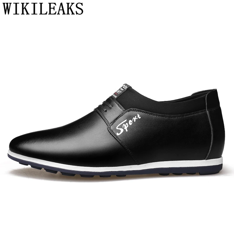 

Elevator Shoes For Men Leather Sneakers Brand Mens Shoes Casual Formal Dress Designer Shoes Men High Quality Sepatu Slip On Pria
