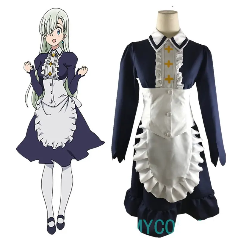Amine The Seven Deadly Sins Cosplay Elizabeth Liones Costume Nanatsu no Taizai Unifrom For Women |