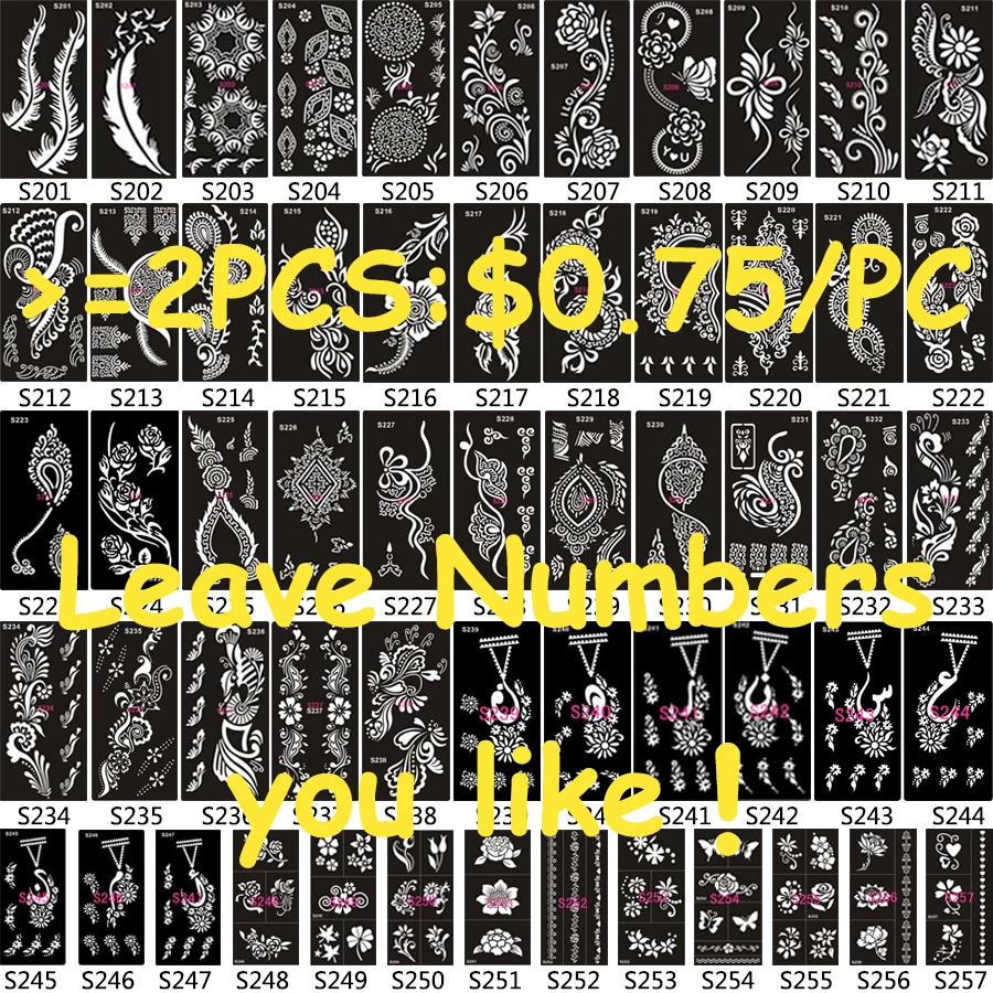 1 лист поддельная хна трафаретная Татуировка непромокаемая временная татуировка