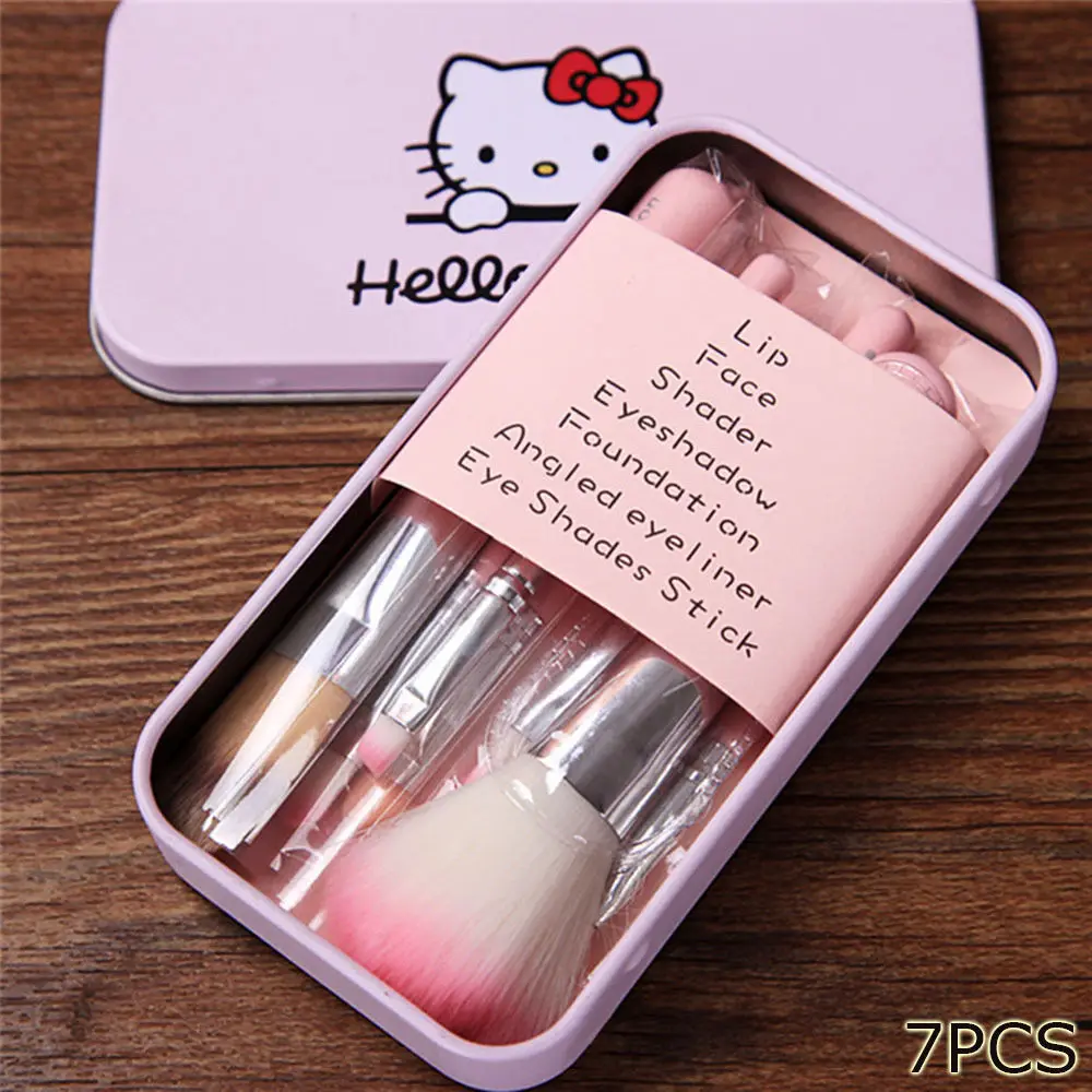 Модный профессиональный набор кистей для макияжа розовая косметичка hello kitty