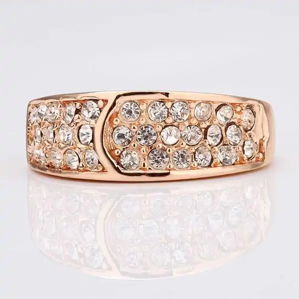 Free shipping 18K GP gold plated ring fashion jewelry nickel free copper rhinestone crystal SMTPR047 | Украшения и аксессуары