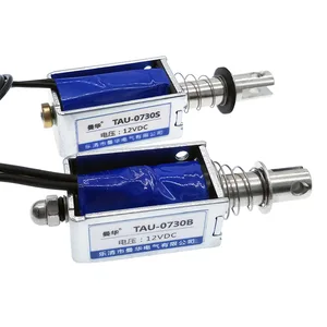 Электромагнит 12В U0730B 0730S, электромагнит с открытой рамой 24 В, тактный и нажимной ход 10 мм