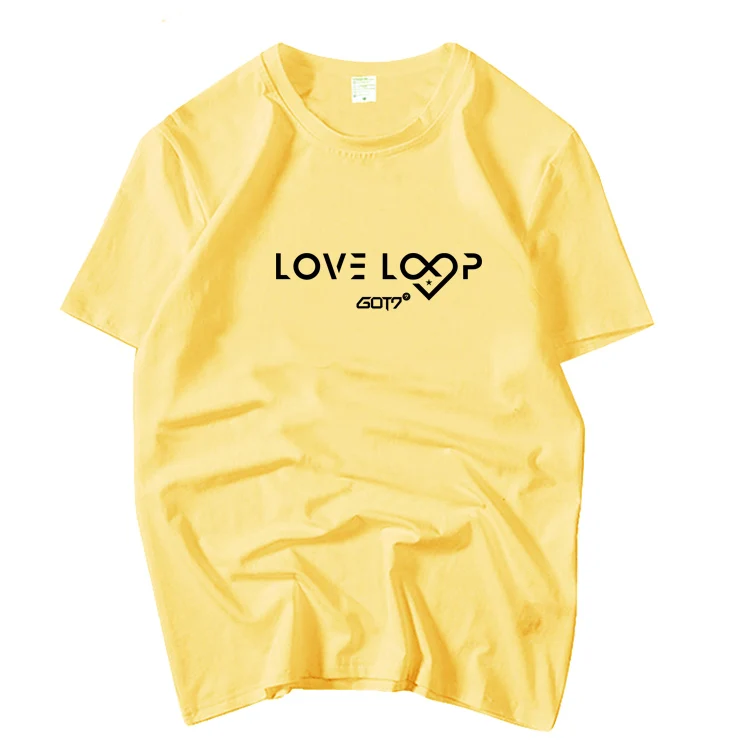 Kpop got7 новинка футболка с надписью love loop и принтом в стиле унисекс круглым вырезом