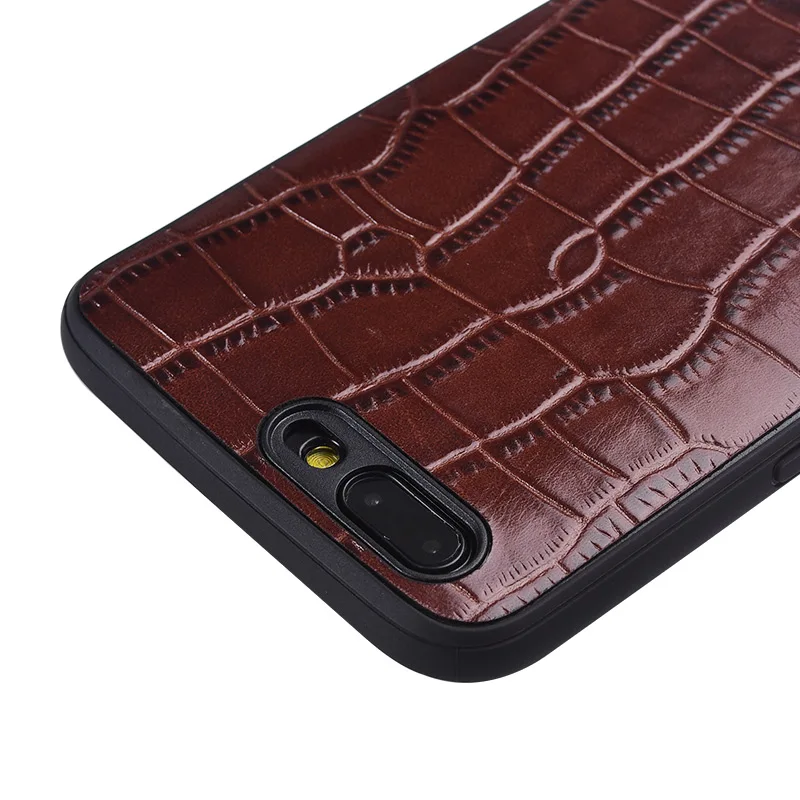 

Hot ! ! ! luxurious Back Cover For Oneplus 6 5 5T Crocodile Texture Genuine Leather Case Mobile Phone Cover For One plus 6 5 5T