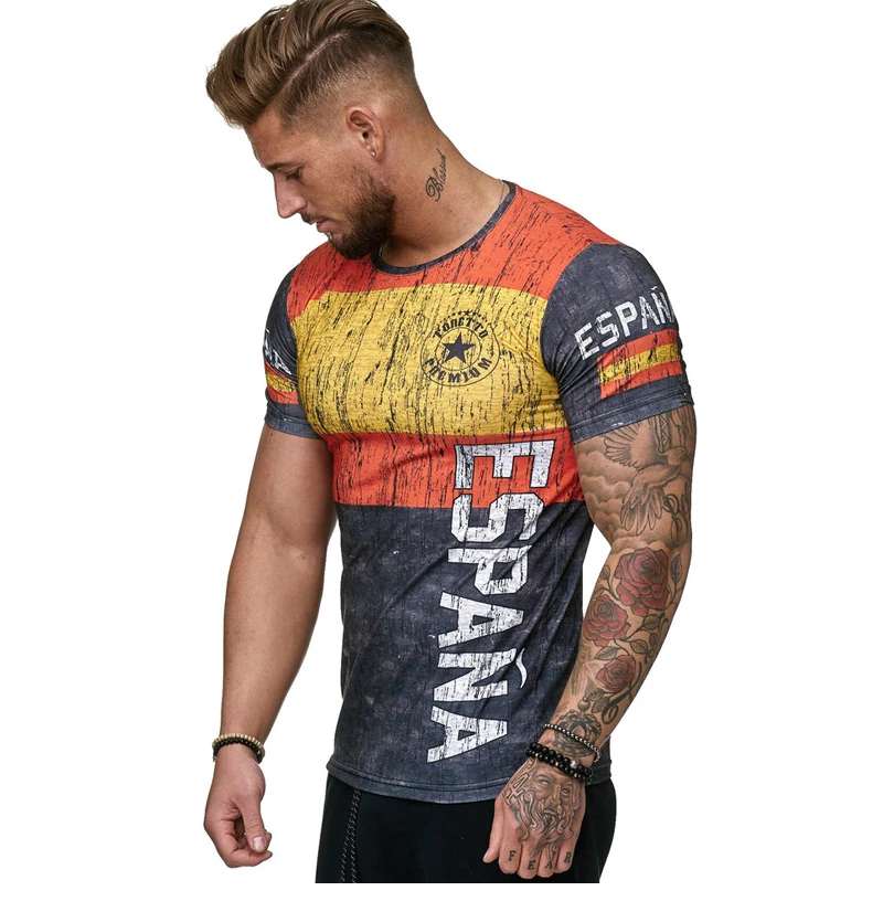 3D printed Russian T-shirt men summer short-sleeved German men shirt patriotic male cotton T shirt men Boutique clothing tee