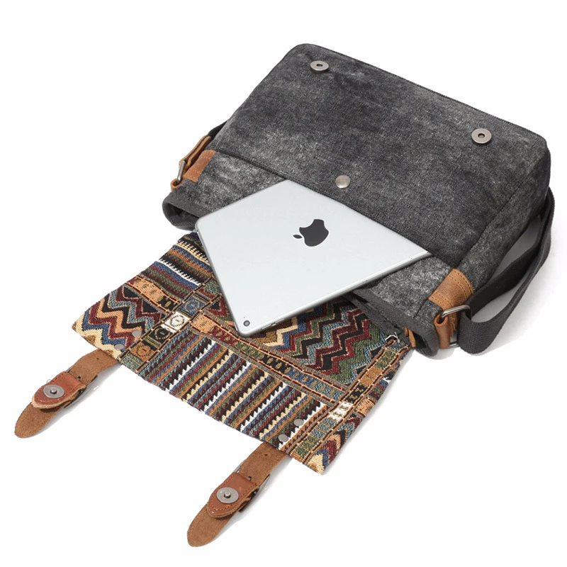 Тренд Ретро Холщовая Сумка через плечо национальная ветровая диагональная