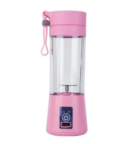 Two-blade Pink USB перезаряжаемая соковыжималка бытовой блендер Портативный Силиконовый кольцевой подъемный пищевой фильтр 4 нержавеющая сталь лезвие для перемешивания - Цвет: Two-blade Pink