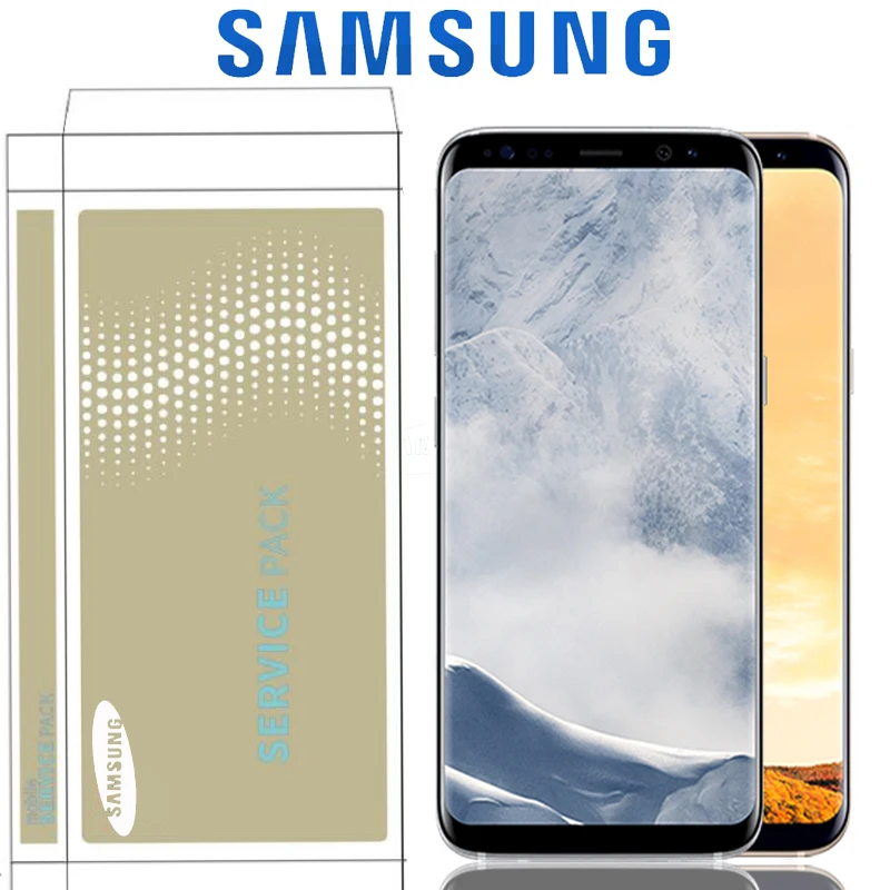 Оригинальный 5 8 дюймовый SUPER AMOLED ЖК дисплей с рамкой для SAMSUNG GALAXY S8 G950 G950F G950FD