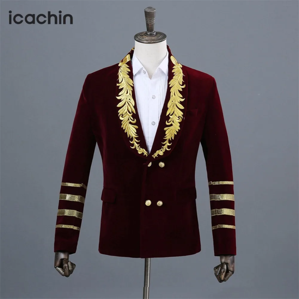 Burgundy Velvet Men Blazer Wine Red Jackets Men Blazer Masculino Blazer Hombre Terno Masculino