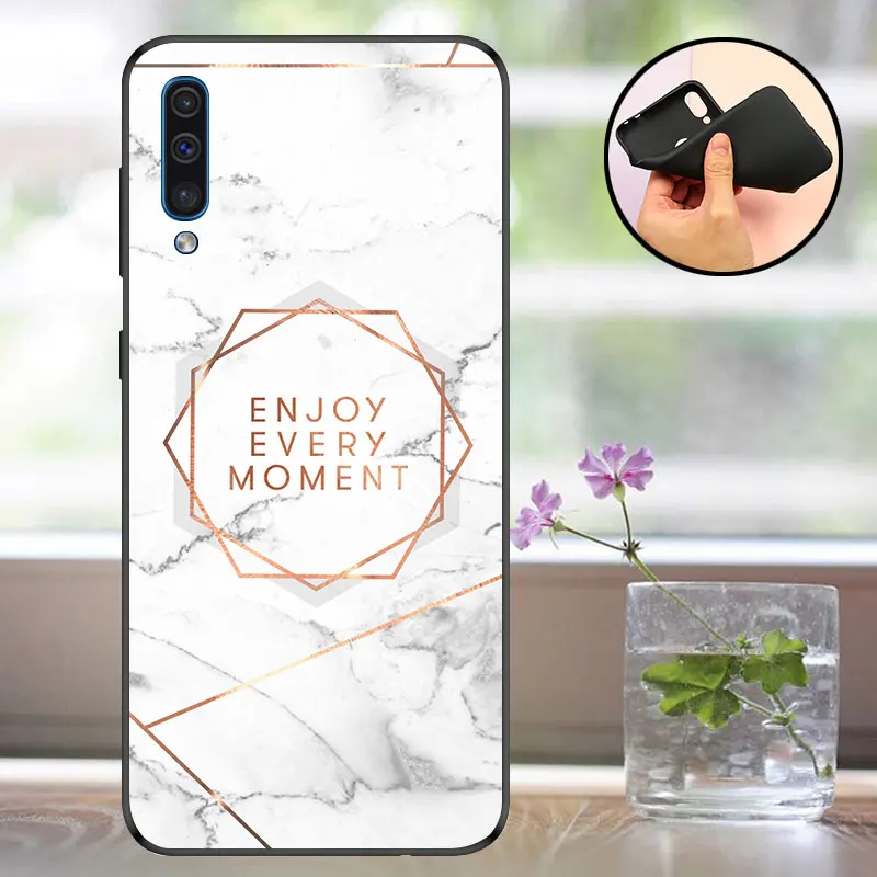 Чехол для samsung Galaxy A50, черный матовый чехол для samsung A50, силиконовый чехол ТПУ для телефона Galaxy A 50 A505F Capa