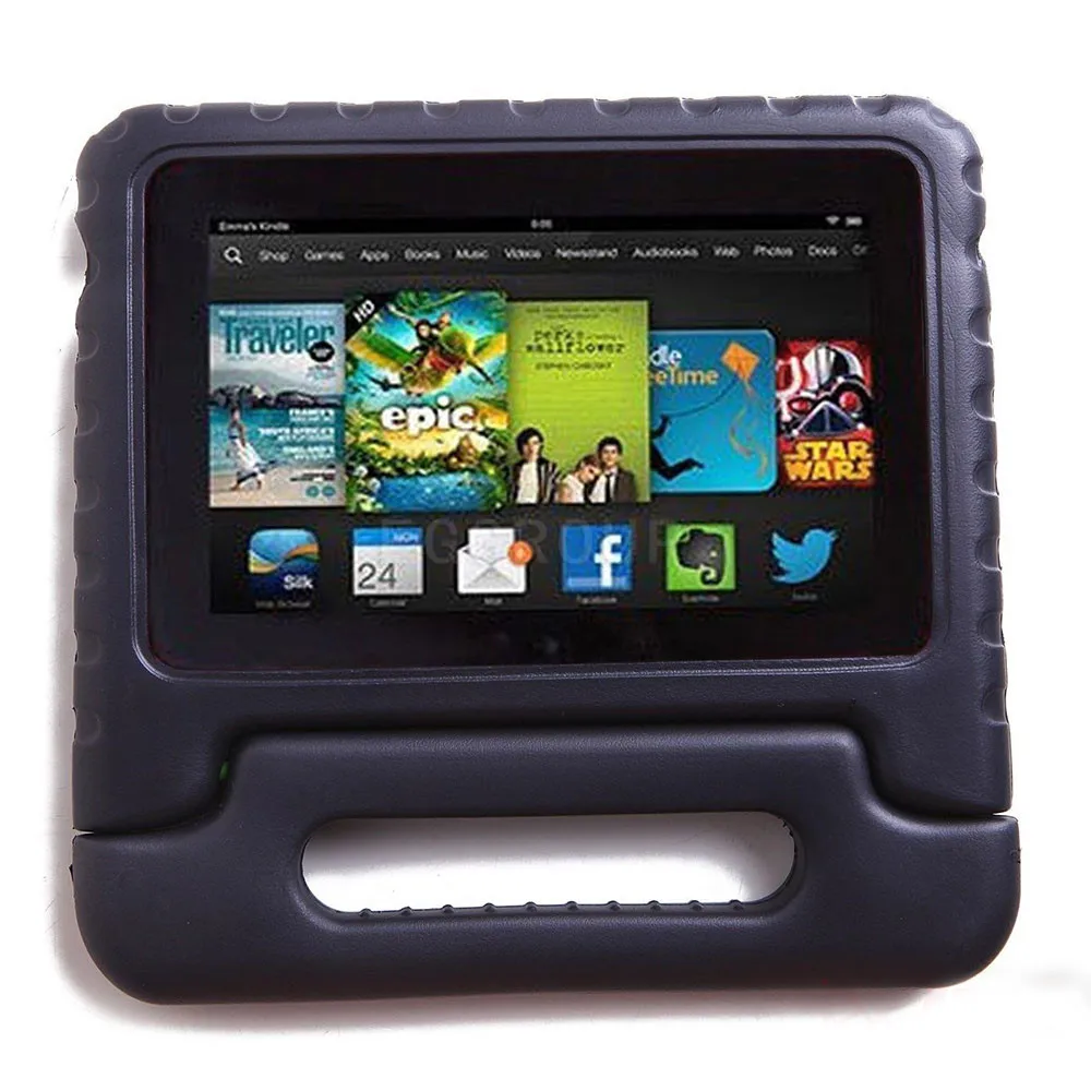 Детский противоударный чехол для Amazon Kindle Fire HD 8, Безопасный детский чехол для планшета из пены EVA, чехол-подставка с ручкой для Fire HD 8 дюймов - Цвет: Black