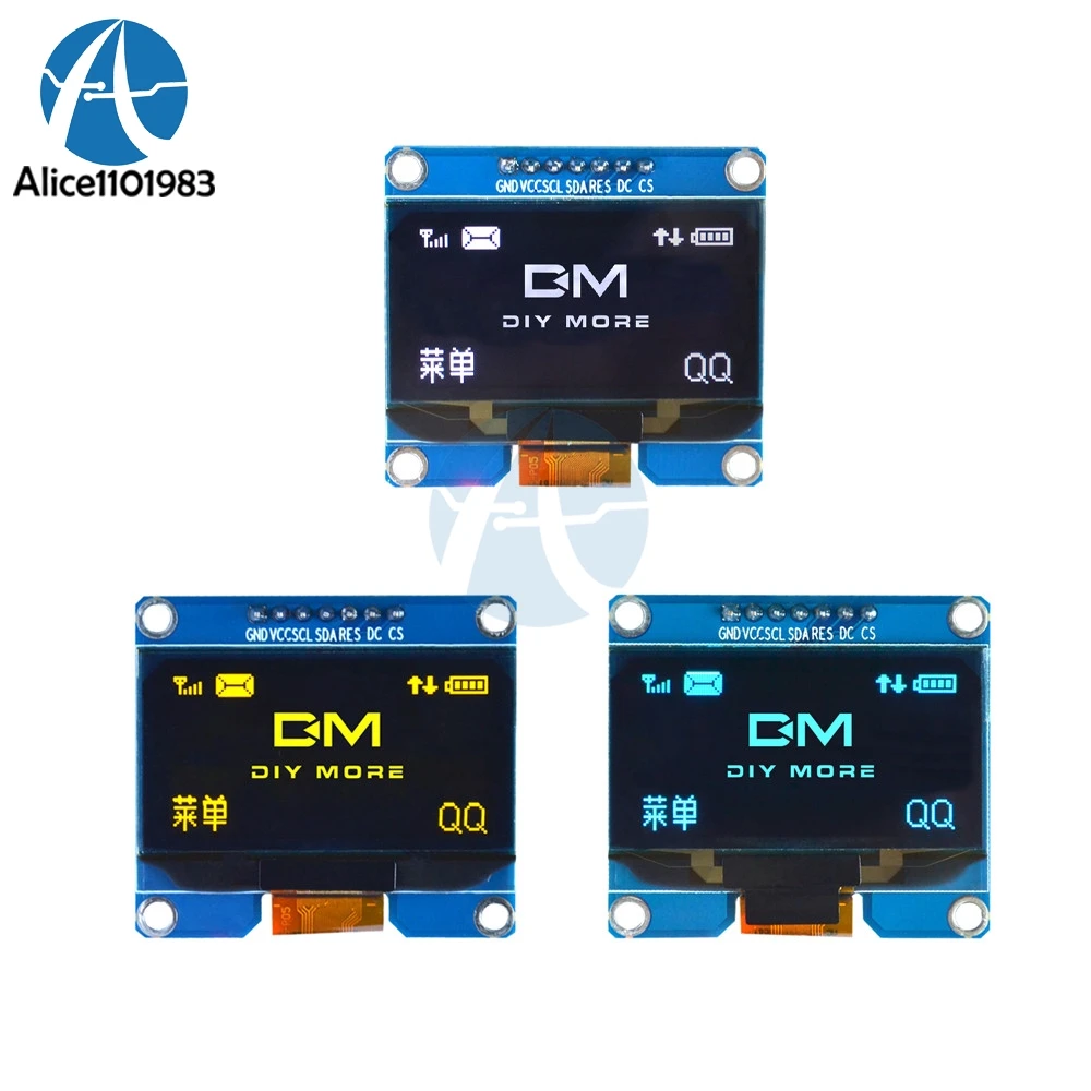 OLED модуль 1 54 дюйма 7 контактов белый/синий/желтый с интерфейсом IIC I2C SPI|ЖК-модули| |
