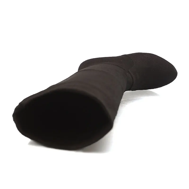 Женские обтягивающие Сапоги выше колена теплые ботфорты на очень высоком