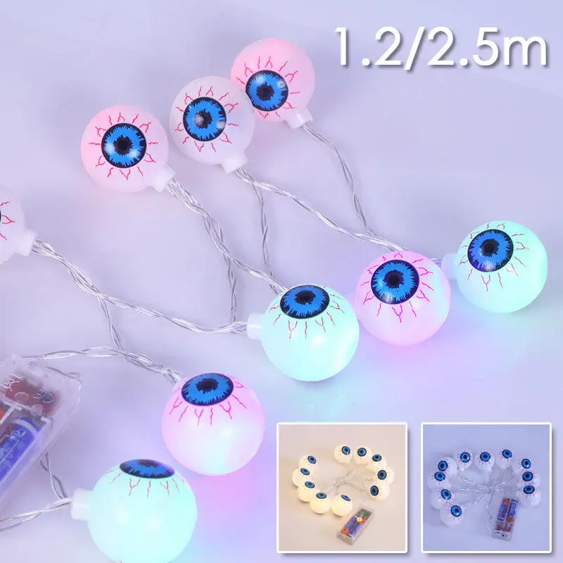 10/20 светодиоды вечерние забавные Карнавал Строка Хэллоуин Тыква глазного яблока