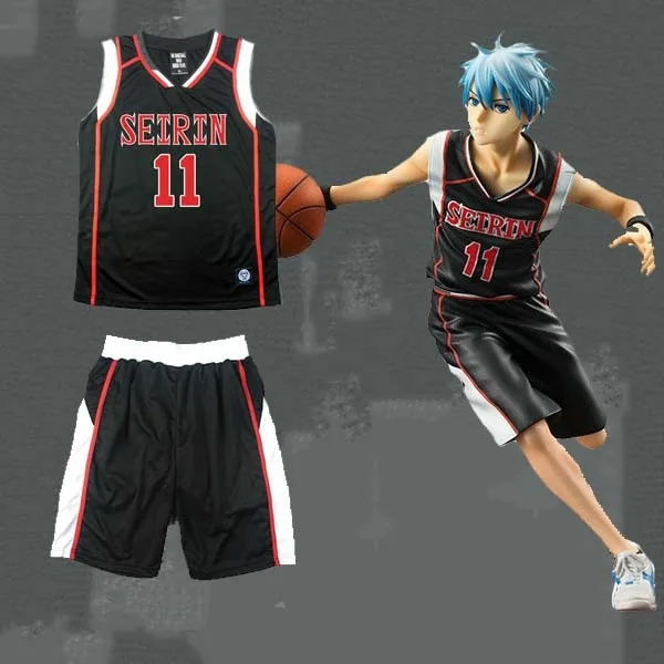 

Anime KUROKO'S BASKET SEIRIN School #11 Kuroko Tetsuya Black Basket Jersey Team Uniform Kuroko no Basuke Cosplay Costume