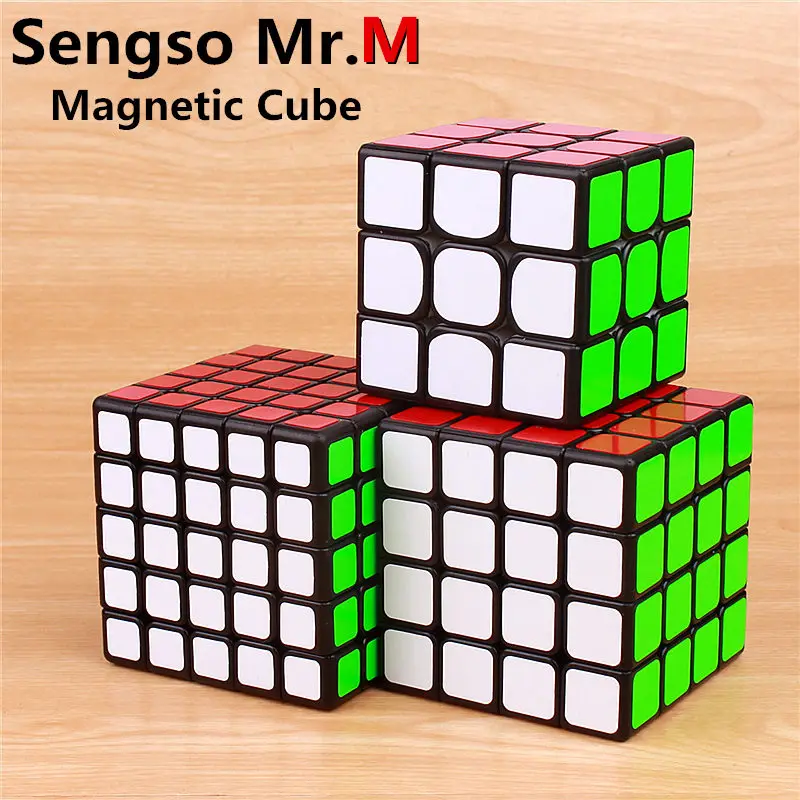 Магнитный магический куб Sengso 3x3x3 Mr.M 4x4x4 магнитные кубики головоломки наклейки