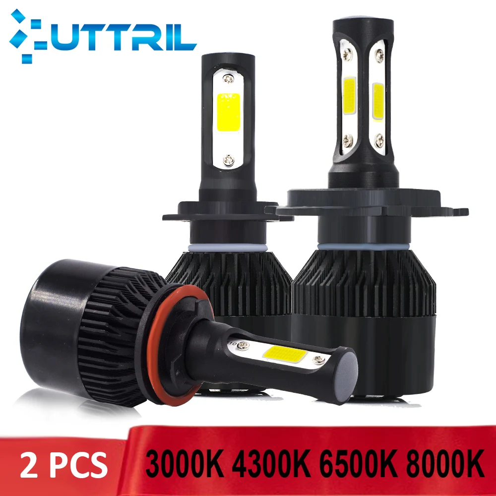 Светодиодный фонарь Uttril H4 H7 3000K 4300K 6500K 8000K H1 H3 880 881 H8 H11 9005 9006 светодиодный