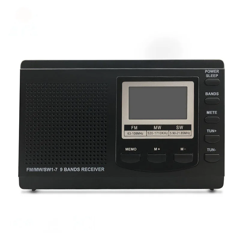 Портативное мини радио FM/MW/SW с цифровым будильником портативный часовой