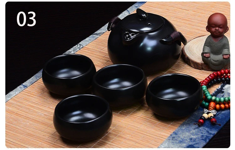Китайский чайный набор 1 4 чайных чашки красивый и легкий чайник GongFu керамическая