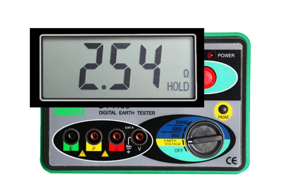 Megohmmeter 0-2000 Ом настоящий цифровой измеритель заземления DY4100 Измеритель сопротивления заземления